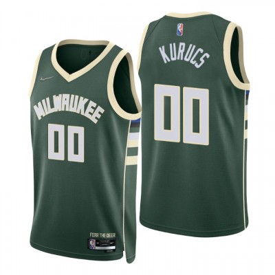 Nike Milwaukee Bucks #00 Rodions Kurucs Green Men's 2021-22 NBA 75th Anniversary Diamond Swingman Jersey - Icon Edition Men's